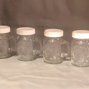 4 Golden Harvest Ball Mason Jar Glass Salt, Pepper Spice Shakers New!